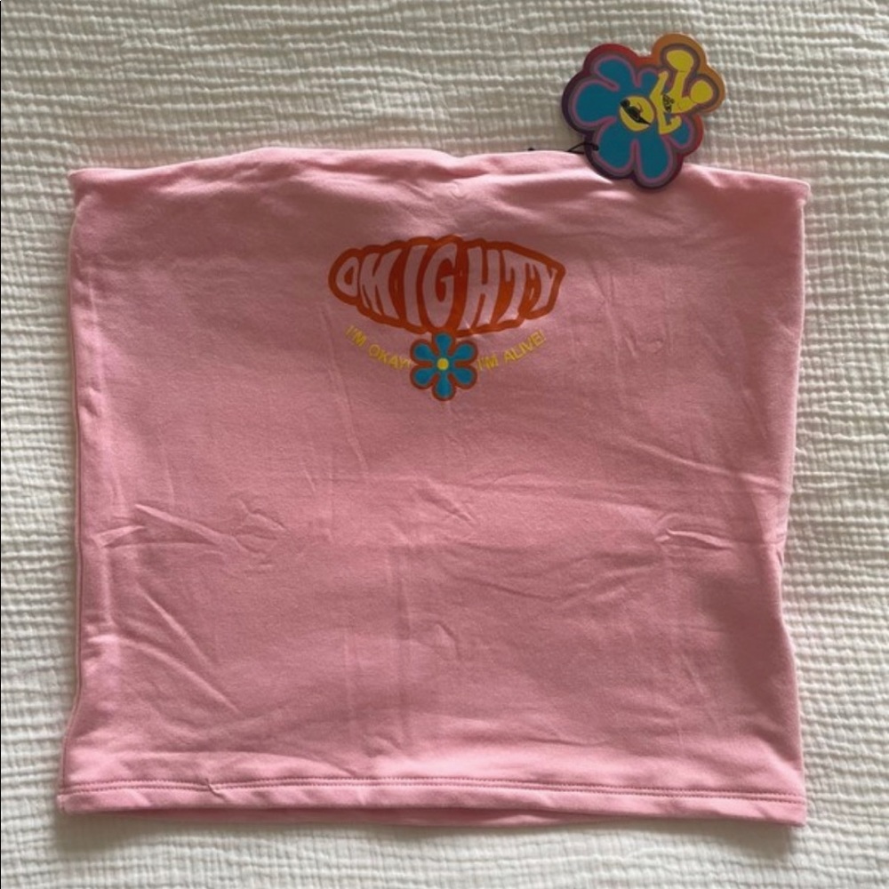 O’mighty pink logo tube top